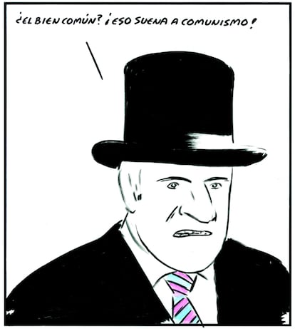 El Roto confía en que los espectadores, al observar sus imágenes, puedan aún responder, pensar y liberar sus mentes del mensaje dominante.