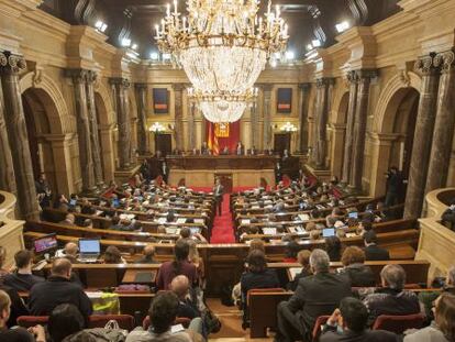 Una imagen del hemiciclo del Parlament de Cataluña.