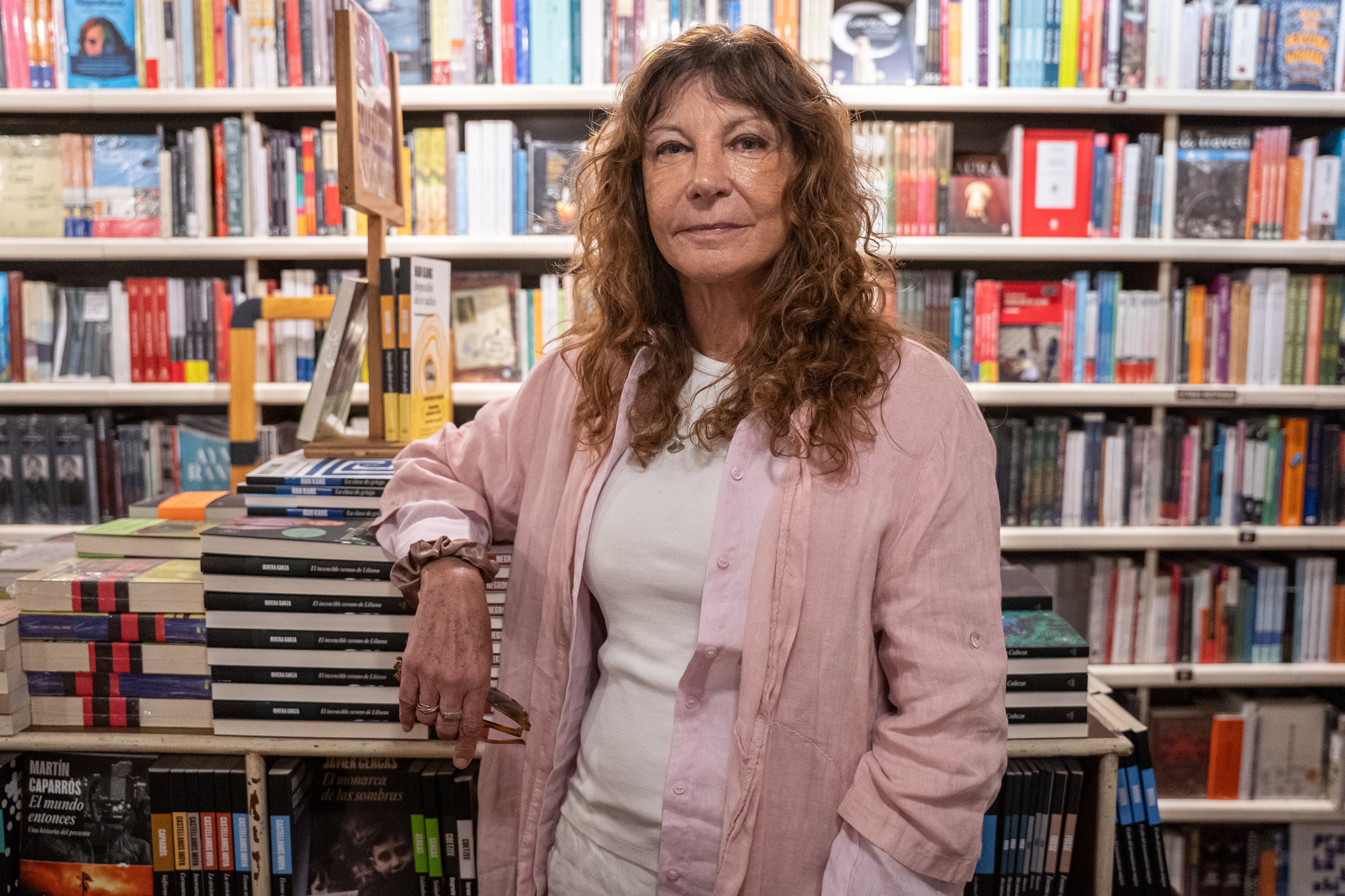 Silvia Labayru en una librería de Ciudad de México, el 28 de marzo.