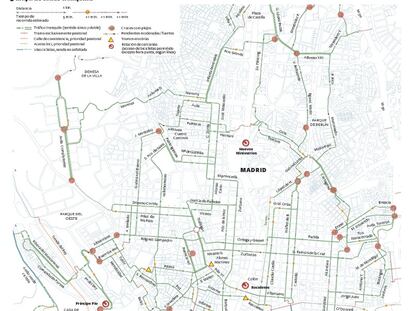 El Ayuntamiento toma este mapa de Madrid, elaborado por el blog 'En bici por Madrid', para su plan para bicicletas