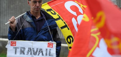 Una de las protestas de los trabajadores de France Télécom tras los primeros casos de suicidio, en 2008.