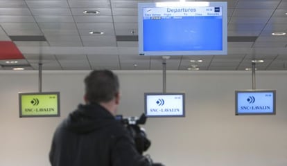Pantallas informativas del aeropuerto de Castellón.