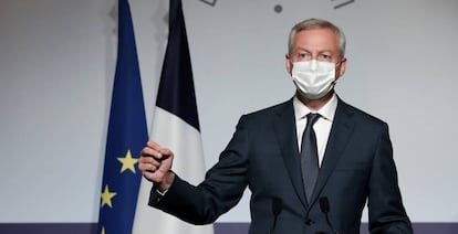 El ministro de Economía, Bruno Le Maire, durante la presentación del presupuesto de Francia, en París, este lunes. 
 