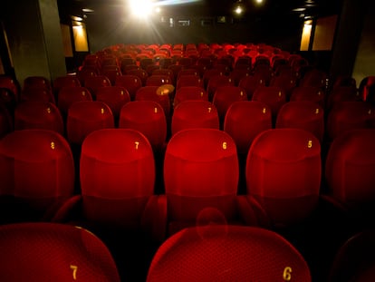 Sala de cine vacía del centro de Madrid el pasado marzo.