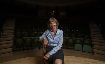 Aleida Assmann, este martes en Madrid tras su su intervención en el congreso.