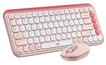 Teclado Logitech POP Icon Keys de color rosa