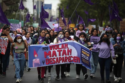 Una marcha contra la violencia machista, en Lima, el 25 de noviembre de 2022.
