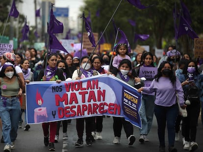 Una marcha contra la violencia machista, en Lima, el 25 de noviembre de 2022.