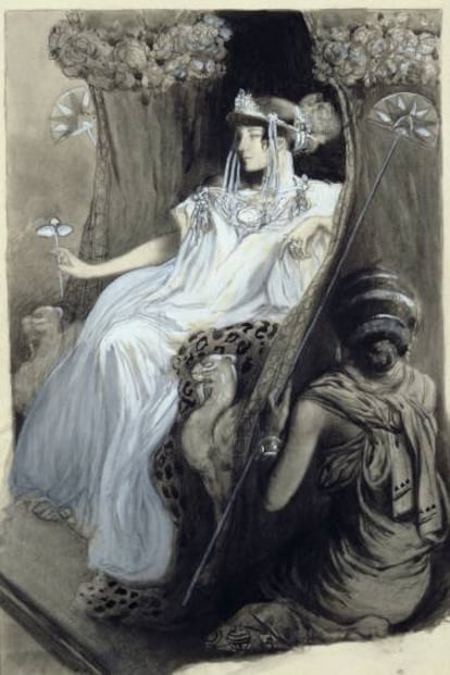 Ilustración del acuarelista Antoine Calbet para una edición de lujo de 'Afrodita'.