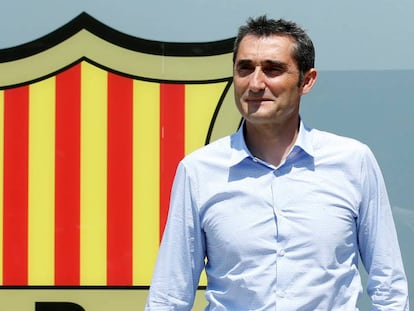 Valverde, en las oficinas del FC Barcelona. 