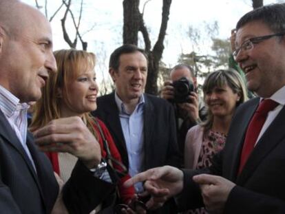Ximo Puig, en Madrid con Miguel Sebastián, Leire Pajín y Joan Ignasi Pla.