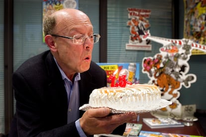 Francisco Ibáñez celebraba su 75 cumpleaños en Barcelona en 2011.