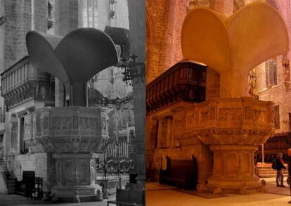 La réplica de tornavoz de Elías Torres que fue instalado y retirado de la Catedral de Palma de Mallorca