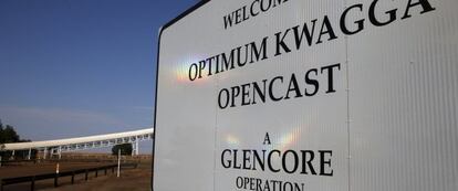 La entrada a la mina de carb&oacute;n Kwagga propiedad de Glencore.