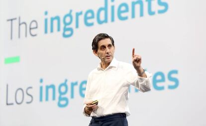 José María Álvarez-Pallete, en el encuentro con directivos, en diciembre de 2018.