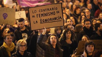 Manifestaci&oacute;n en Barcelona contra la violencia machista, el pasado noviembre. 