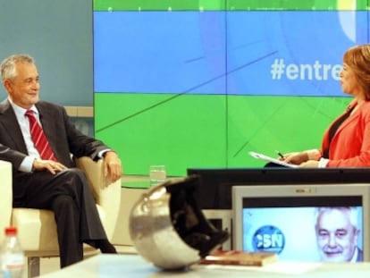 Gri&ntilde;&aacute;n, durante un momento de la entrevista emitida en Canal Sur.