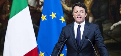 El primer ministro italiano, Matteo Renzi, en una rueda de prensa celebrada tras conocerse el resultado del referéndum sobre la pertenencia de Reino Unido a la Unión Europea.