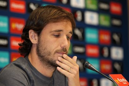 Verdú, en su última rueda de prensa con el Espanyol.