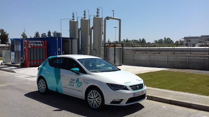 Vehículo impulsado por biogás, que forma parte del proyecto CIEN Smart Green Gas, enfocado a la obtención de biocombustible a partir de las aguas residuales.