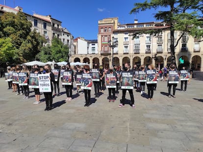 Concentración antitaurina en Logroño, en septiembre de 2019.