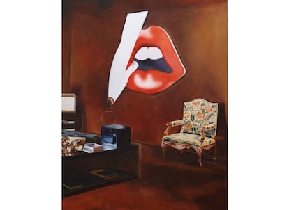 'American Collection Painting 14' (2017). Una butaca estilo Luis XV convive con una pieza de Wesselmann y una mesa de centro contemporánea. |