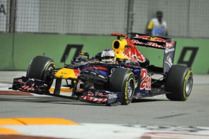 Sebastian Vettel durante la sesión de entrenamientos libres del GP de Singapur.