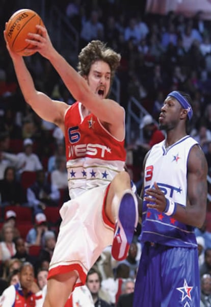 Pau Gasol, en el partido de las estrellas de la NBA, en el Toyota Center de Houston, Tejas, en febrero de este año.