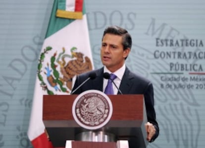 Pe&ntilde;a Nieto, en un acto en la sede presidencial de Los Pinos. 