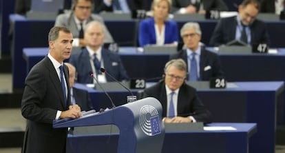 Felipe VI addresses the European Parliament on Wednesday.