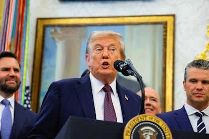 Donald Trump at the White House, this Tuesday.