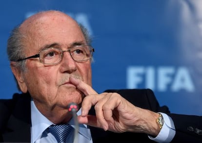 Joseph Blatter, este viernes en rueda de prensa en Marraquech.