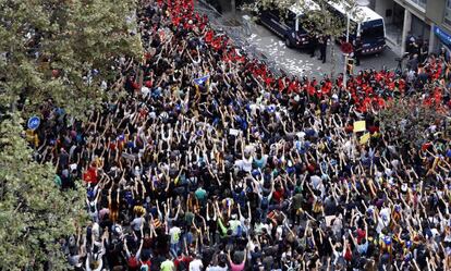 Concentración independentista en Barcelona.