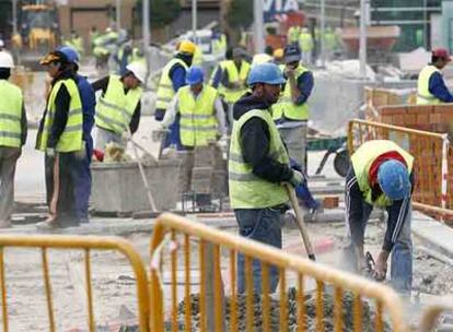 Obras de construcción del intercambiador de Príncipe Pío.