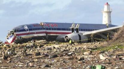 El fuselaje del Boeing 737 de American Airlines, tras tomar tierra.