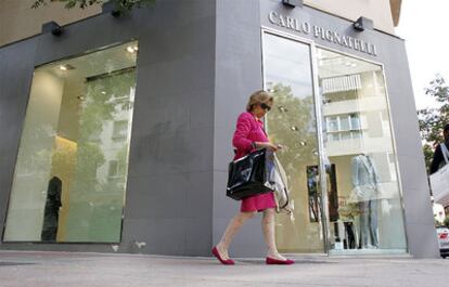 La tienda de Carlo Pignatelli en calle Núñez de Balboa, esta mañana.