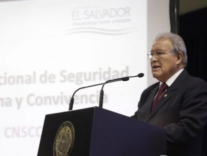 El mandatario salvadore&ntilde;o, Salvador S&aacute;nchez Cer&eacute;n, este lunes.