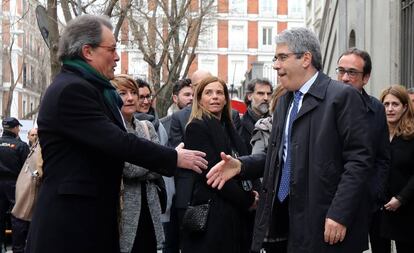 Francesc Homs i Artur Mas, a la seva arribada a la seu del Tribunal Suprem de Madrid.