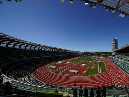 La pista Hayward Field en Oregón.