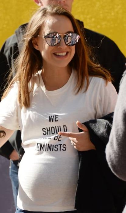 La actriz Natalie Portman, en la marcha de las mujeres en Los Ángeles del pasado fin de semana.