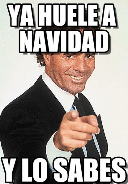 El "y lo sabes" de Julio Iglesias es ya un clásico entre los memes de WhatsApp, y en Navidad también lo podemos utilizar