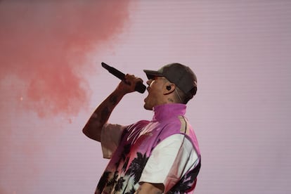 Duki, durante su concierto en el Palau Sant Jordi.