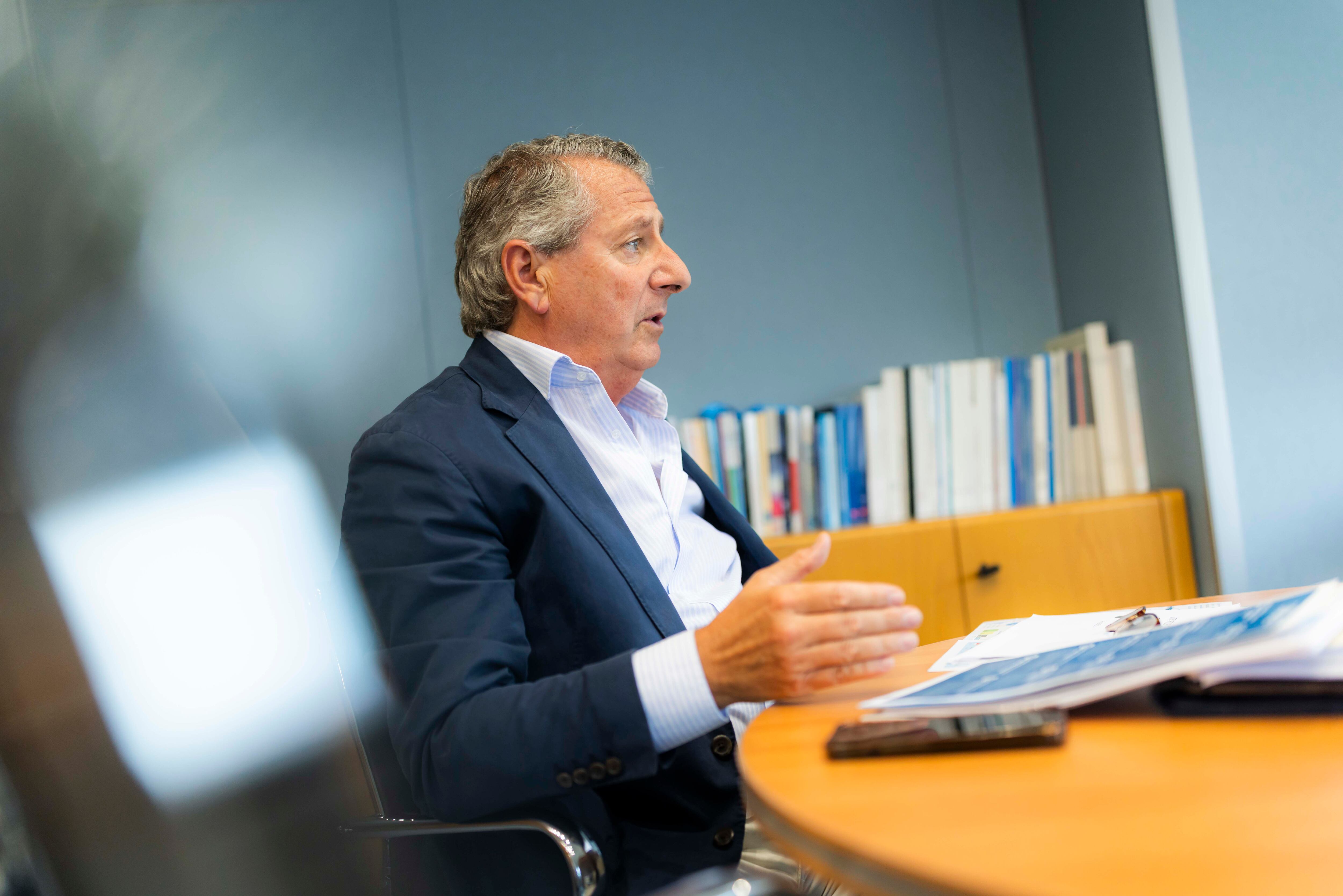 El presidente de Daquas, Jesús Maza, en las oficinas de la patronal en Madrid.