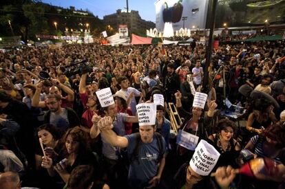 The 15-M protest in Barcelona.