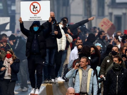 Las manifestaciones contra las medidas anticovid en Europa, en imágenes