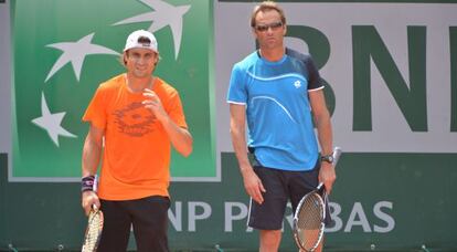Ferrer y Javier Piles, en Roland Garros 2013.