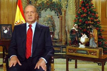 Don Juan Carlos, durante la tradicional alocución navideña.