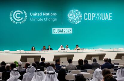 Ahmed Al Jaber, presidente de la cumbre COP28, el viernes en Dubái (Emiratos Árabes).