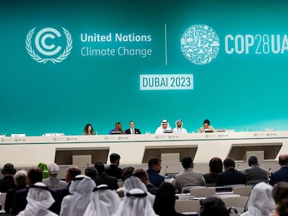 Ahmed Al Jaber, presidente de la cumbre COP28, el viernes en Dubái (Emiratos Árabes).