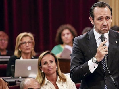 José Ramón Bauzá, en una sesión del Parlamento balear.